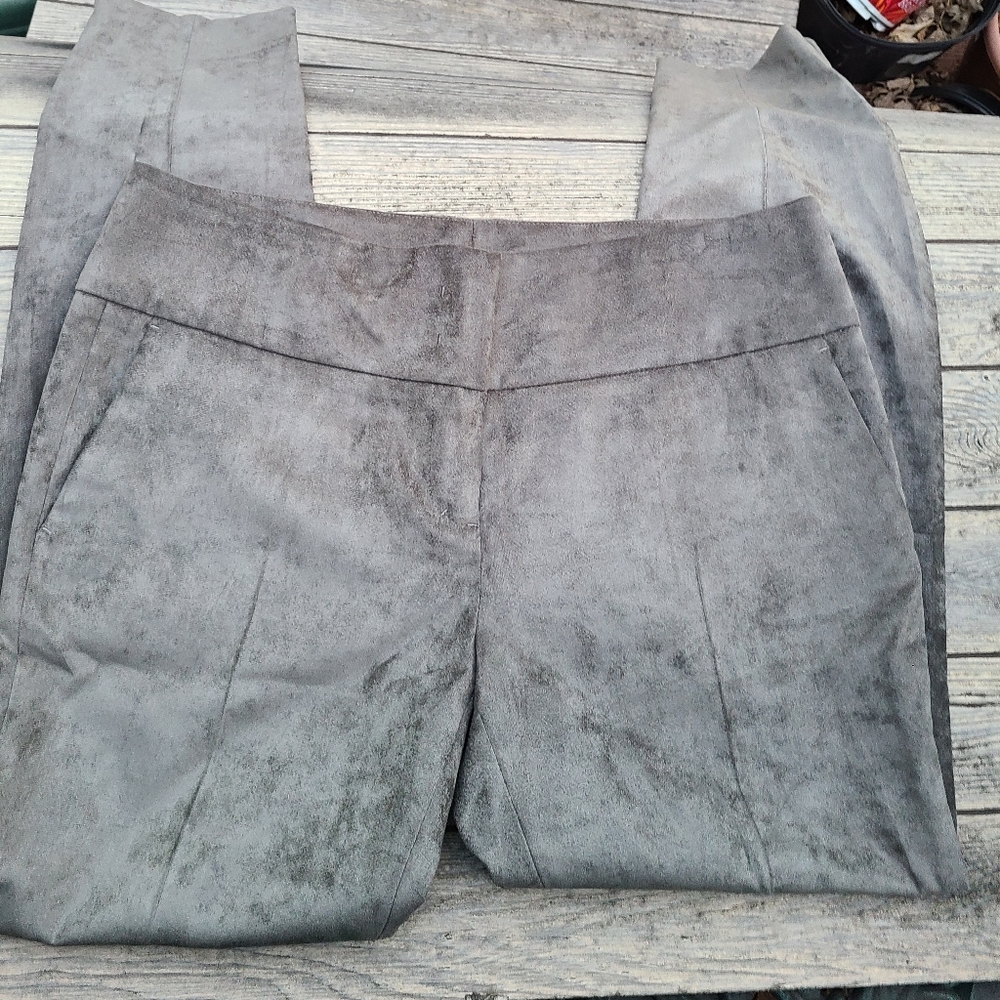 Schumacher Gray Suede Skinny Pants